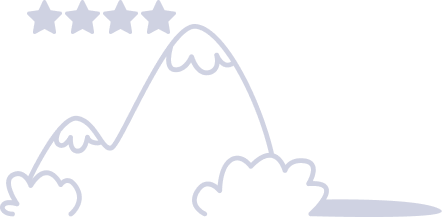 Góry. Nad nimi cztery gwiazdki.